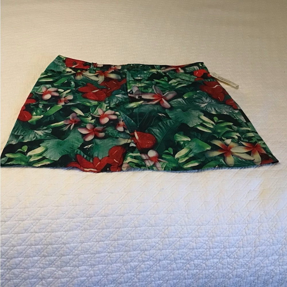 🔥 piece Dolce & Gabbana Denim Hawaiian Flower Skirt Sz 26 Vintage 100% Authentic